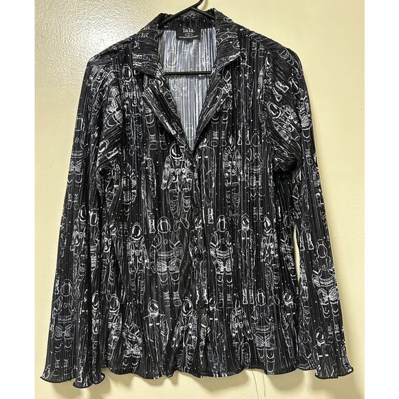 Dressed In Lala Women's Interstellar Astronauts Shirt & Pants Plissé Set-Size S - Picture 2 of 7